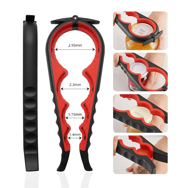 Multi-Functional Bottle & Can Opener – 4-in-1 Anti-Slip Cap Twister
