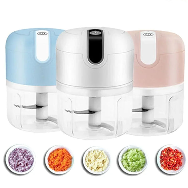 Electric Mini Garlic Chopper – USB Rechargeable Portable Food Processor (250ml)