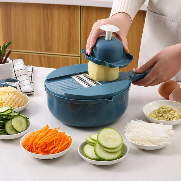 9-in-1 Vegetable Cutter – Multi-Functional Slicer, Grater & Shredder