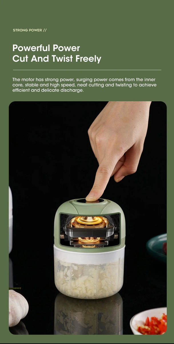 Mini Electric Food Chopper – 250ml USB Garlic & Vegetable Grinder