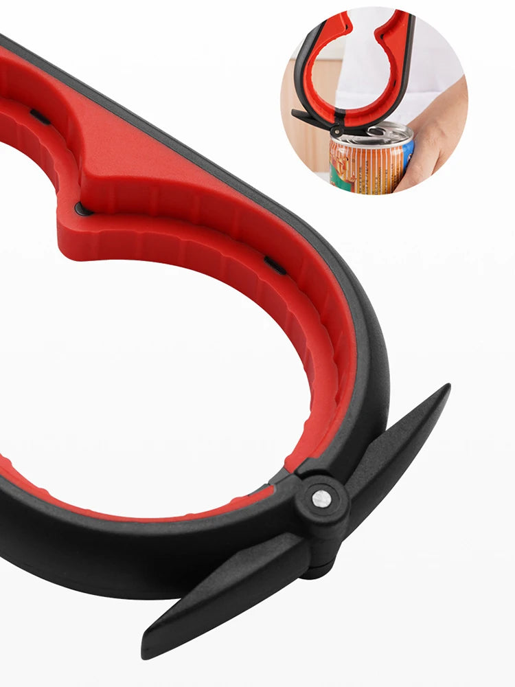 Multi-Functional Bottle & Can Opener – 4-in-1 Anti-Slip Cap Twister