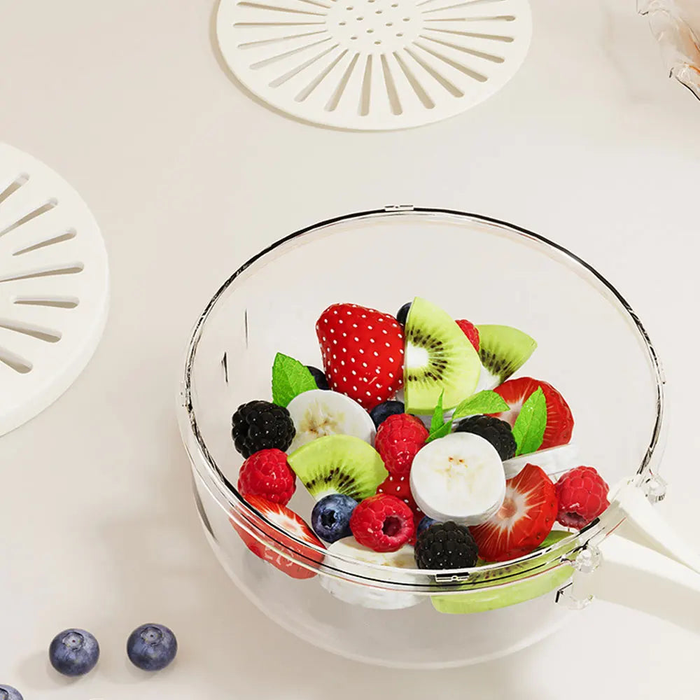 Fruit Washing Drain Basket with Handle