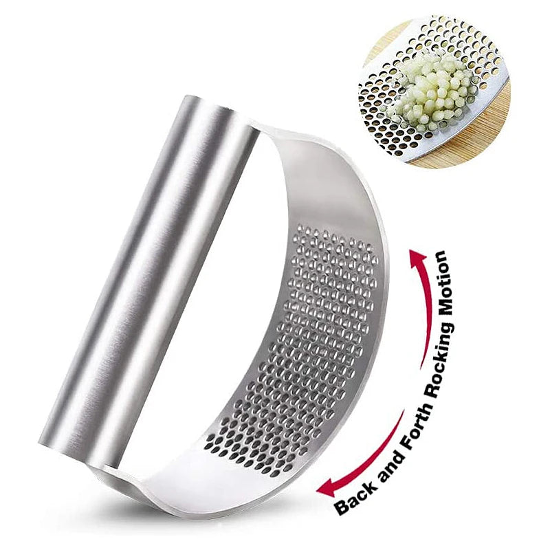 Stainless Steel Garlic Press – Ergonomic Rocker Crusher