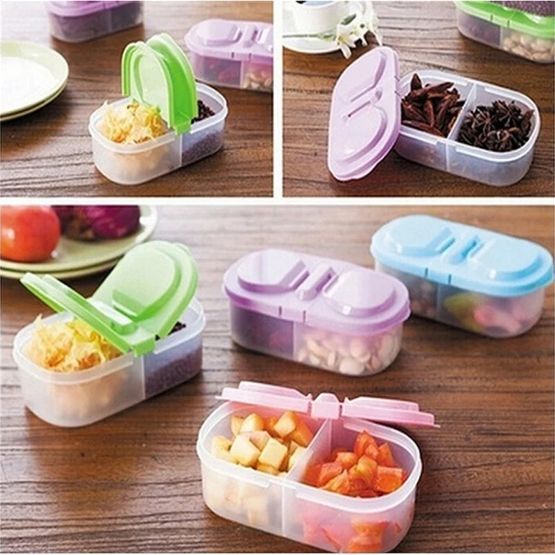 Portable Lunch & Snack Storage Box – 2-Compartment Food Container