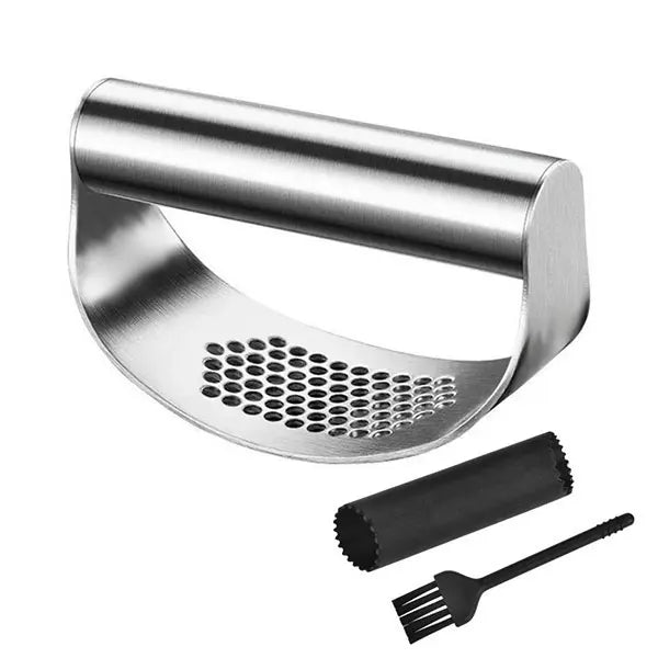 Stainless Steel Garlic Press – Ergonomic Rocker Crusher