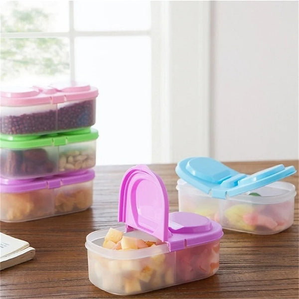 Portable Lunch & Snack Storage Box – 2-Compartment Food Container