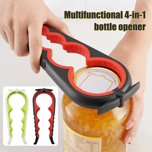 Multi-Functional Bottle & Can Opener – 4-in-1 Anti-Slip Cap Twister