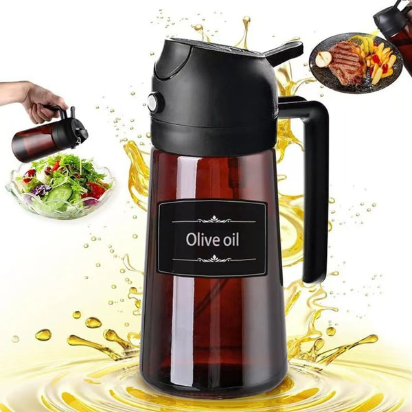Light-Blocking Olive Oil Sprayer – 16oz Glass Dispenser Bottle