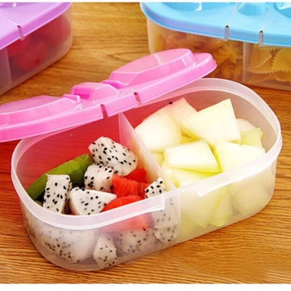 Portable Lunch & Snack Storage Box – 2-Compartment Food Container