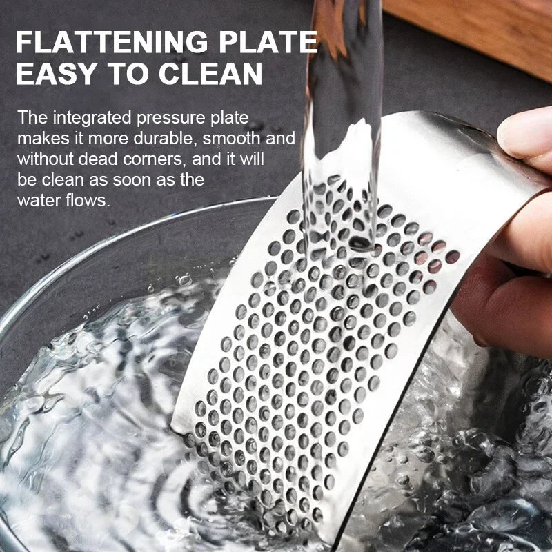 Stainless Steel Garlic Press – Manual Crusher & Mincer