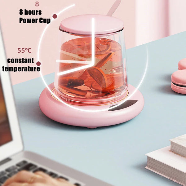 USB Heating Coaster – 3-Speed Adjustable Mug Warmer