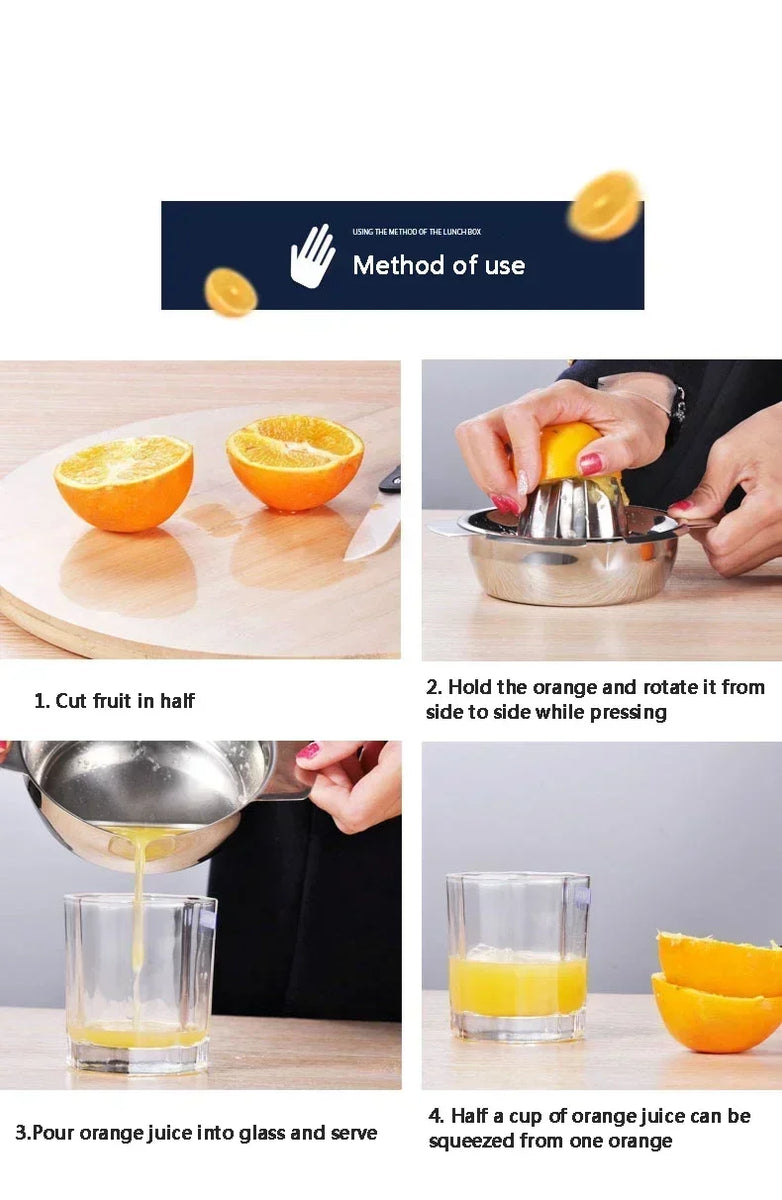Stainless Steel Fruit Juicer – Manual Citrus Press