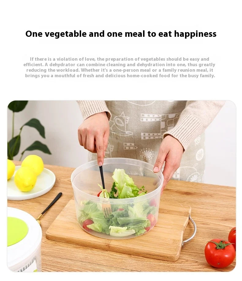 Manual Salad Spinner – Vegetable Dehydrator & Fruit Drain Basket