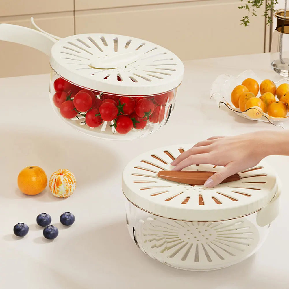 Fruit Washing Drain Basket with Handle