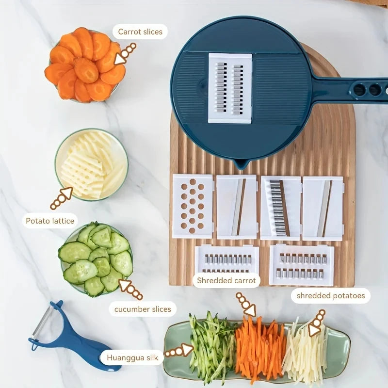 9-in-1 Vegetable Cutter – Multi-Functional Slicer, Grater & Shredder
