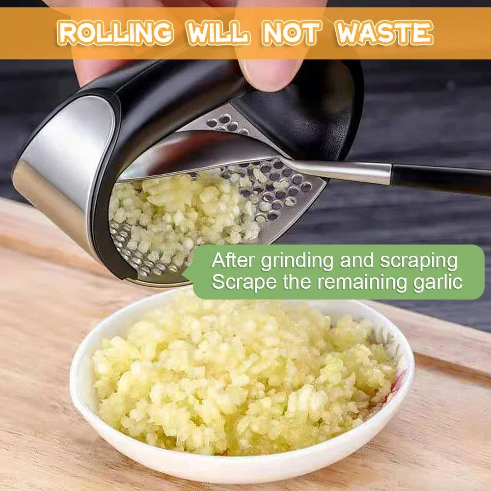 Stainless Steel Garlic Press – Manual Crusher & Mincer