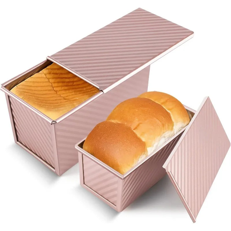 Rectangle Loaf Pan with Lid – 1lb Non-Stick Carbon Steel Bread Pan