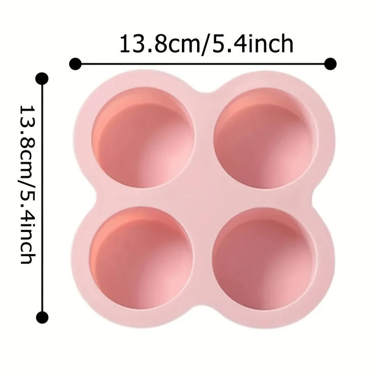 Air Fryer Egg Mold – 4-Cavity Round Non-Stick Silicone Pan