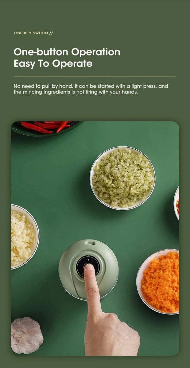 Mini Electric Food Chopper – 250ml USB Garlic & Vegetable Grinder
