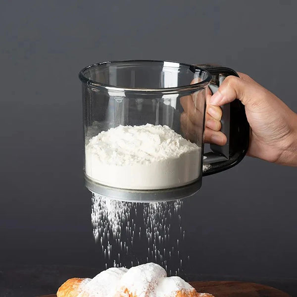 Flour Sieve with Scale – 40 Mesh Semi-Automatic Baking Sifter