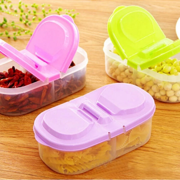 Portable Lunch & Snack Storage Box – 2-Compartment Food Container