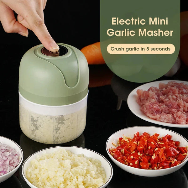 Mini Electric Food Chopper – 250ml USB Garlic & Vegetable Grinder