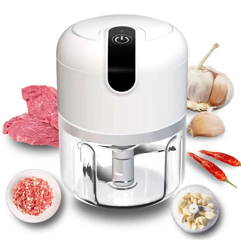 Electric Mini Garlic Chopper – USB Rechargeable Portable Food Processor (250ml)