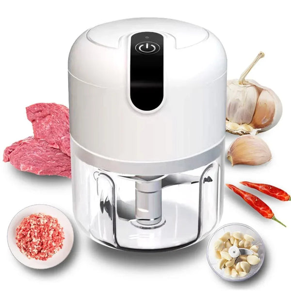 Electric Mini Garlic Chopper – USB Rechargeable Portable Food Processor (250ml)