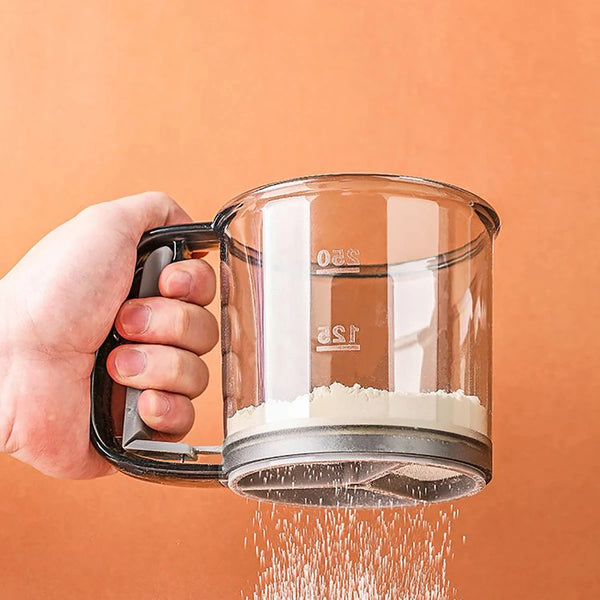 Flour Sieve with Scale – 40 Mesh Semi-Automatic Baking Sifter