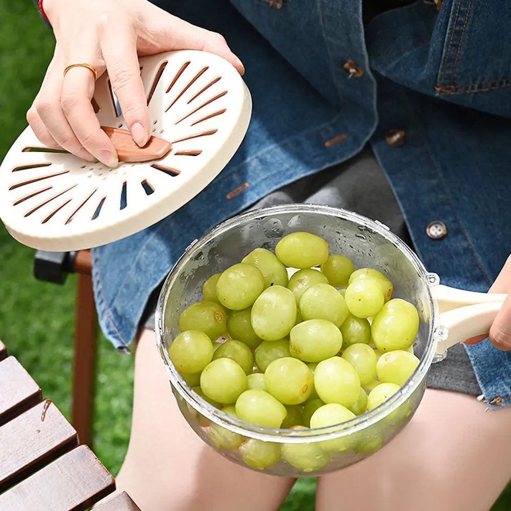 Fruit Washing Drain Basket with Handle