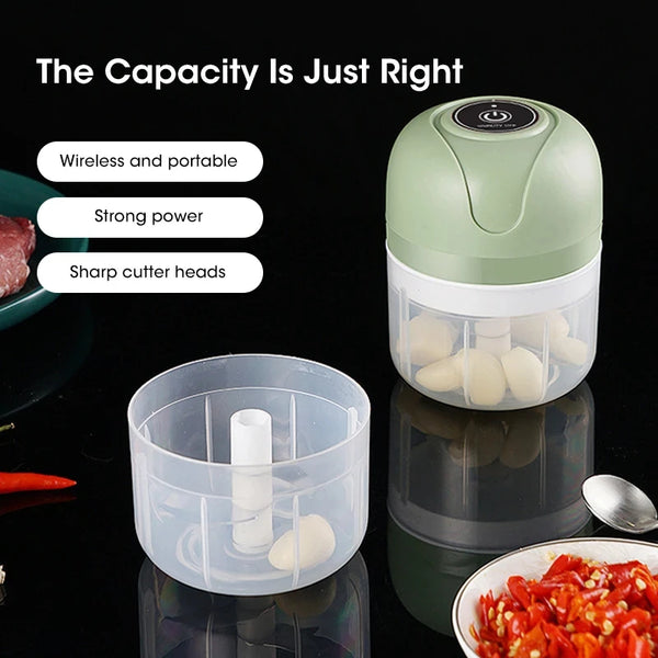 Mini Electric Food Chopper – 250ml USB Garlic & Vegetable Grinder