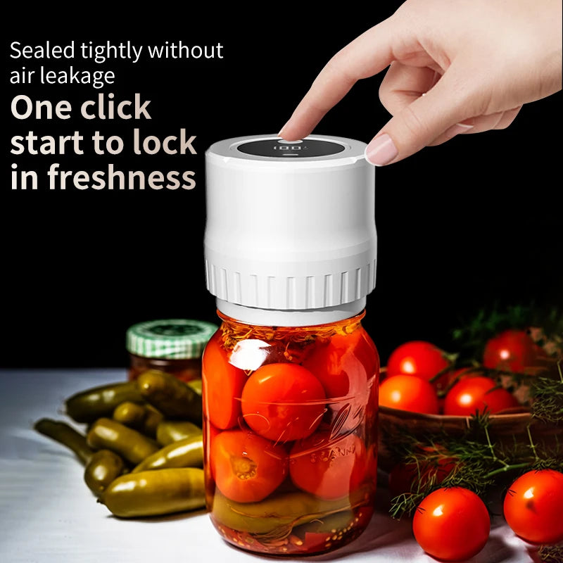 Mason Jar Vacuum Sealer – 5W LED Digital, Lithium Battery Powered