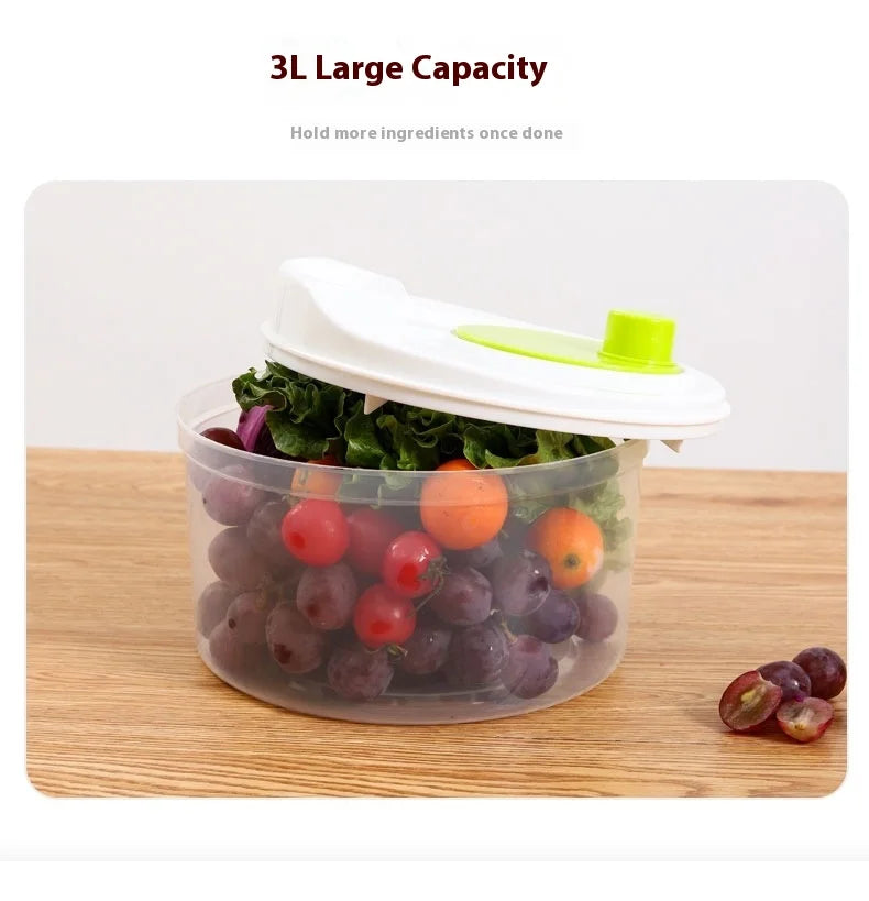 Manual Salad Spinner – Vegetable Dehydrator & Fruit Drain Basket