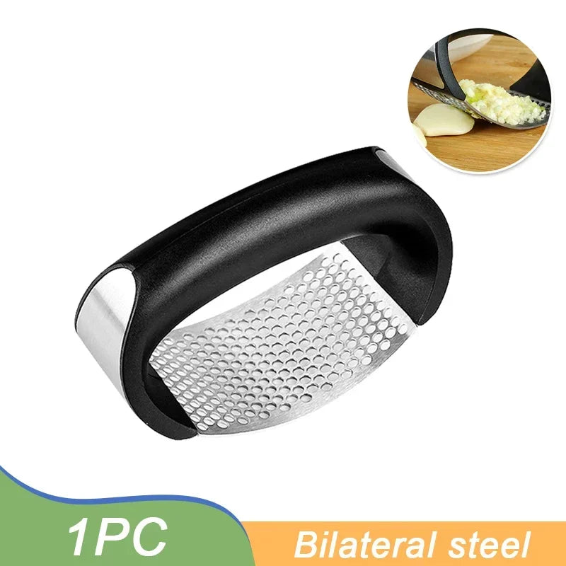 Stainless Steel Garlic Press – Manual Crusher & Mincer
