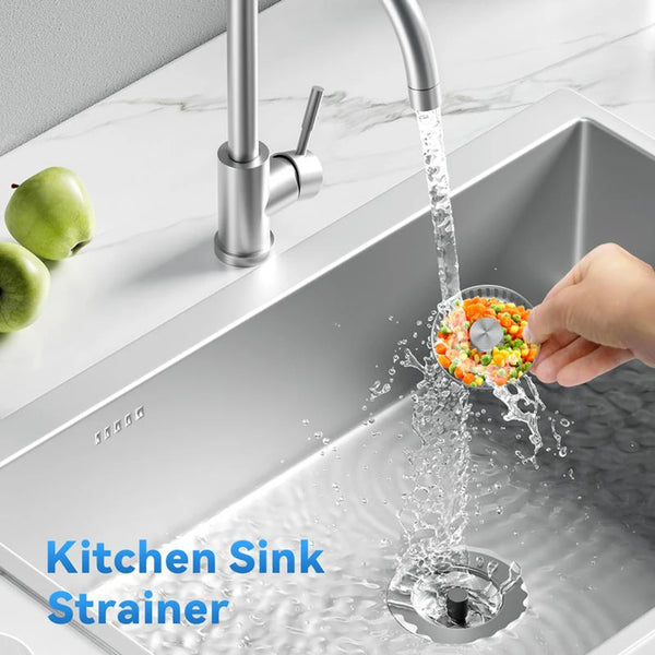 Kitchen Sink Drain Strainer – Stainless Steel Pop-Up Stopper