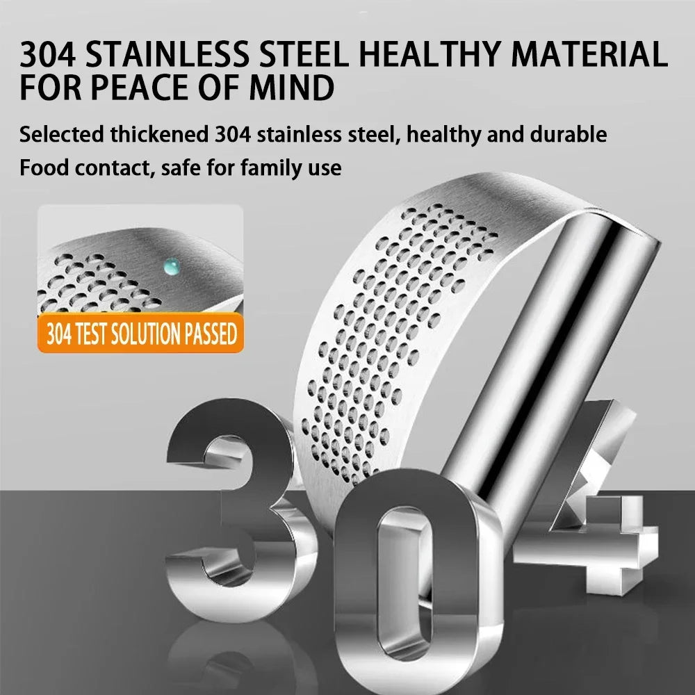 Stainless Steel Garlic Press – Manual Crusher & Mincer