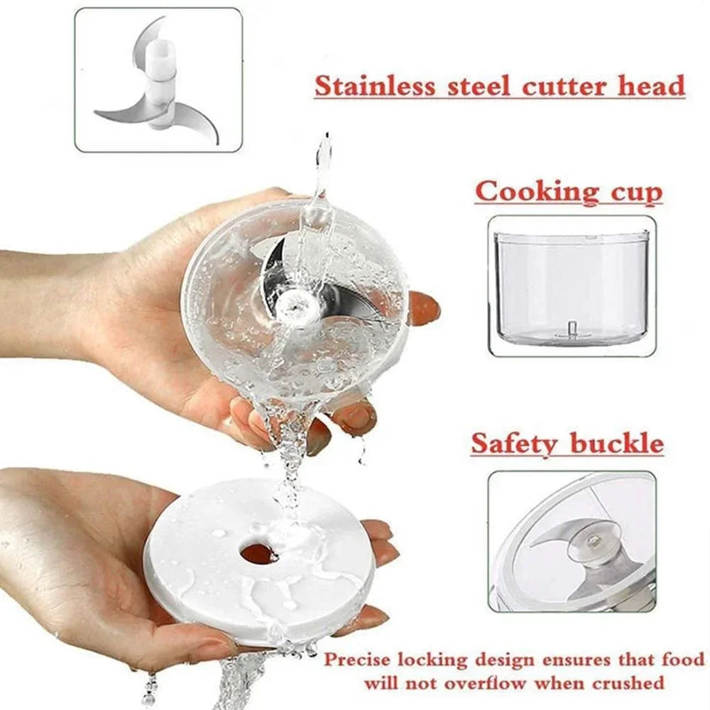 Electric Mini Garlic Chopper – USB Rechargeable Portable Food Processor (250ml)