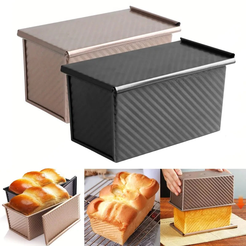 Rectangle Loaf Pan with Lid – 1lb Non-Stick Carbon Steel Bread Pan