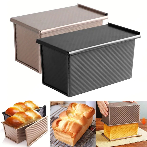 Rectangle Loaf Pan with Lid – 1lb Non-Stick Carbon Steel Bread Pan