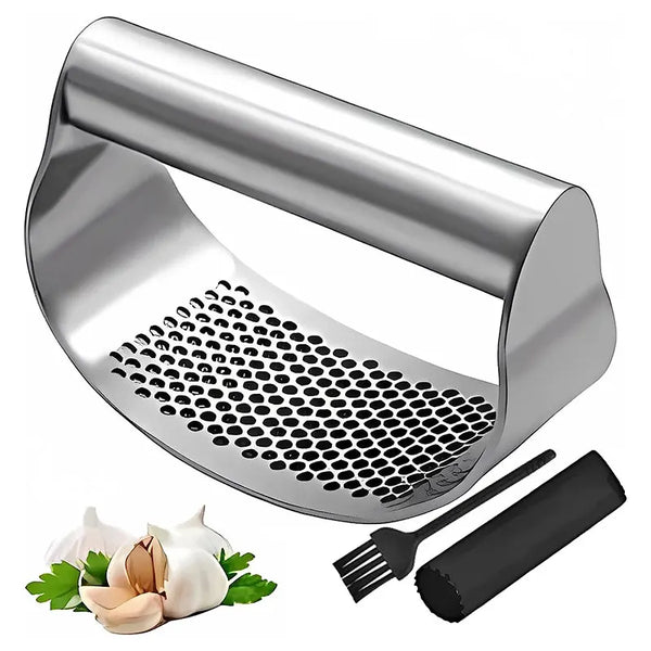 Stainless Steel Garlic Press – Ergonomic Rocker Crusher