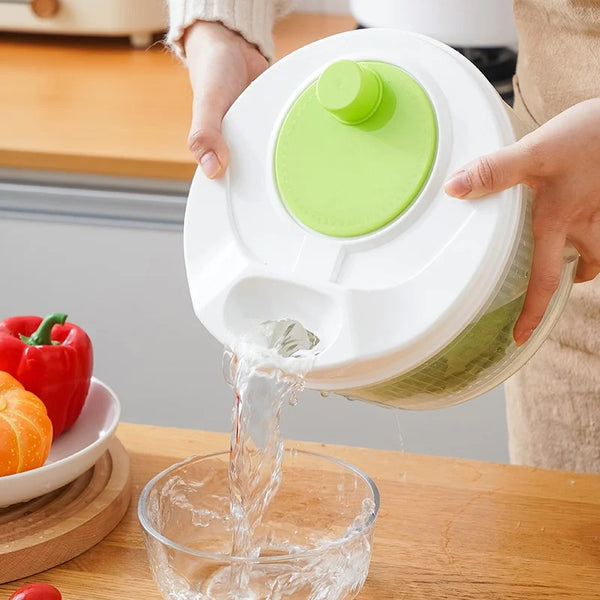 Manual Salad Spinner – Vegetable Dehydrator & Fruit Drain Basket