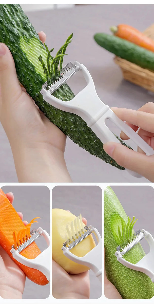 Vegetable Grater & Julienne Peeler – Stainless Steel Blade Slicer