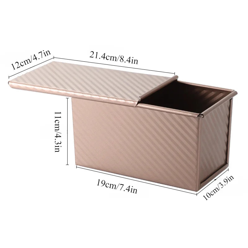Rectangle Loaf Pan with Lid – 1lb Non-Stick Carbon Steel Bread Pan