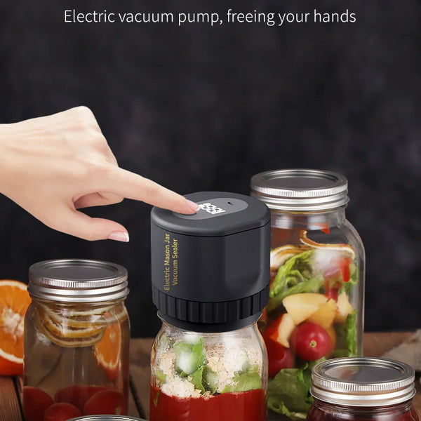 Mason Jar Vacuum Sealer – 5W LED Digital, Lithium Battery Powered
