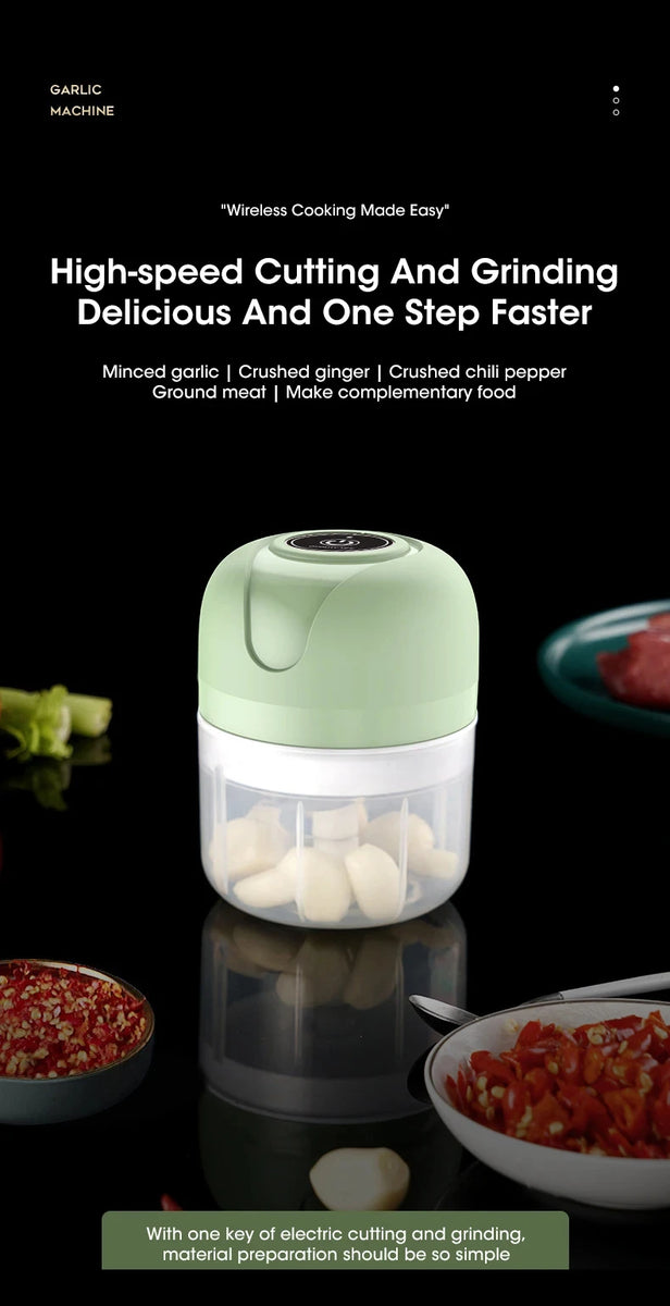 Mini Electric Food Chopper – 250ml USB Garlic & Vegetable Grinder